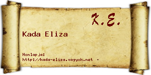 Kada Eliza névjegykártya